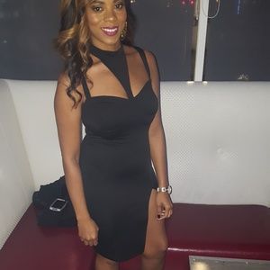 Trendy little black dress.